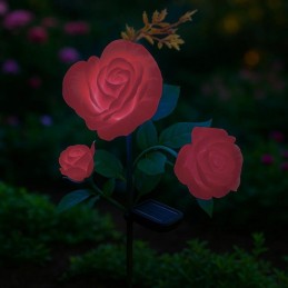 Aurinkokennovalaisin Ruusu 3 LED | GARDLOV Puutarhakoriste