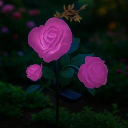 Aurinkokennovalaisin Ruusu 3 LED | GARDLOV Puutarhakoriste