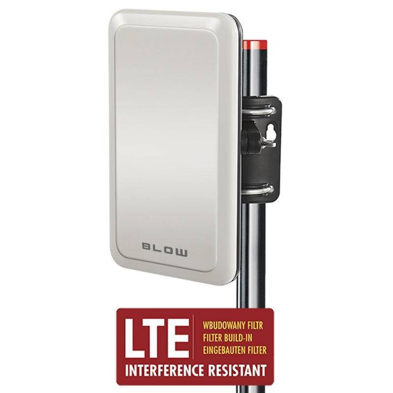 Aktiivinen DVB-T2-sisäantenni | LTE-suodatin | 4K | 20dB