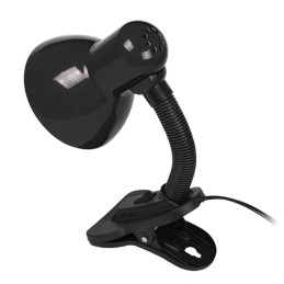 Musta LED-pöytävalaisin LB-08 klipsillä | E27-kanta | Joustava varsi