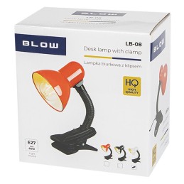 Punainen LED-pöytävalaisin LB-08 klipsillä | E27-kanta | Joustava varsi