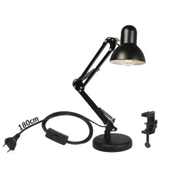 Työpöytävalaisin E27 | Jalustalla ja pöytäkiinnikkeellä | Musta