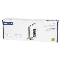 LED-pöytälamppu langattomalla Qi-latauksella 10W | Kello, Herätys & Lämpömittari