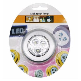 Painettava LED-valaisin pyöreä | Tarrakiinnitys | Paristokäyttöinen