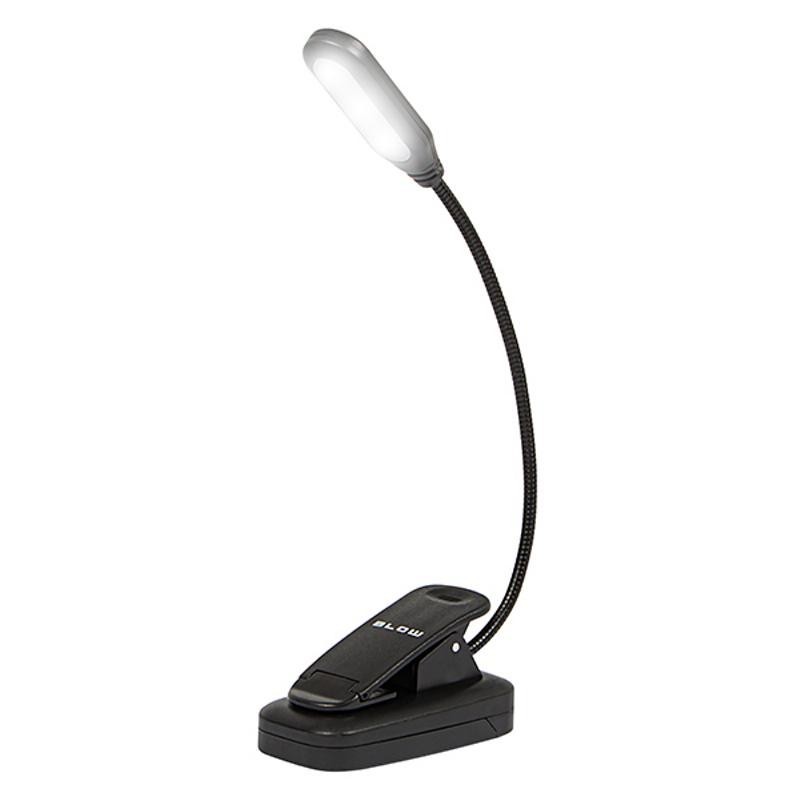 Musta LED-pöytävalaisin LB-18 klipsillä | Silmäystävällinen | Paristokäyttöinen