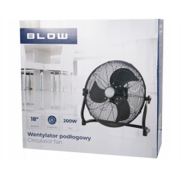 Lattiapuhallin 18" | 200W Musta | Teollisuustaso | 3 Nopeutta