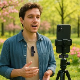 Langaton mikrofoni USB-C | 20m kantama | Plug & Play | Älypuhelimille