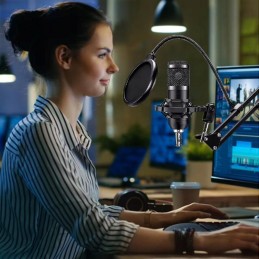 USB-studiomikrofoni settinä | Pop-suodatin & säädettävä varsi | BLOW