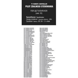 Yleiskaukosäädin LG-laitteille | TV, VCR, DVR | AAA-paristot