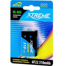 Ladattava akku Ni-MH 9V 6F22 | 310mAh kapasiteetti | Pitkäikäinen
