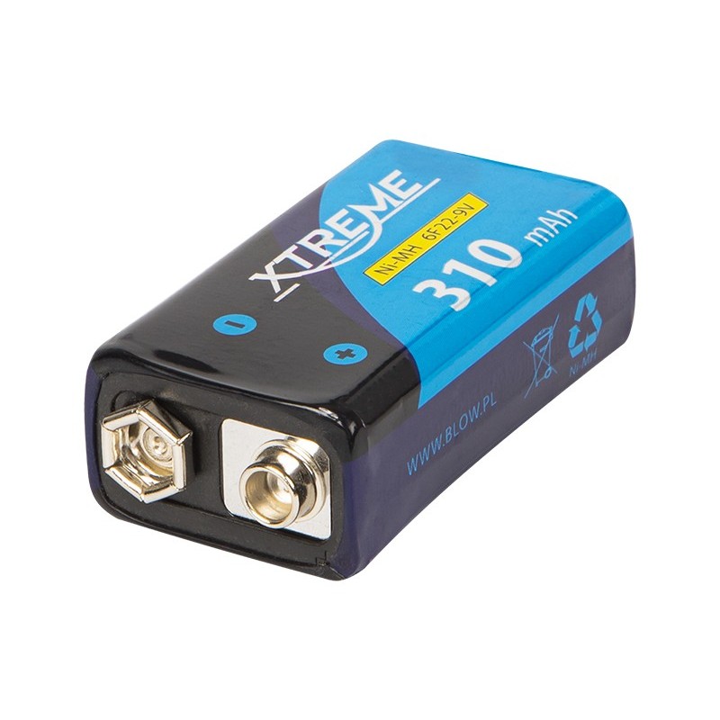 Ladattava akku Ni-MH 9V 6F22 | 310mAh kapasiteetti | Pitkäikäinen