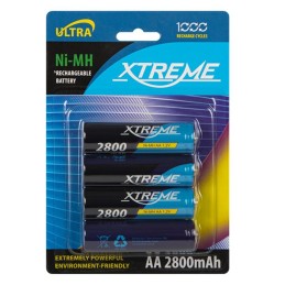 Ladattavat AA-akut 2800mAh XTREME | Ni-MH 1.2V | 4 kpl pakkaus