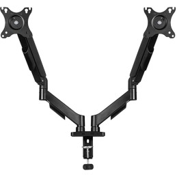 Kahden näytön kaasujousivarsi 10"–32" | VESA | PIVOT | Musta