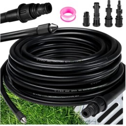 Putkien ja pintojen puhdistusletku 15 m | Neljä adapteria mukana