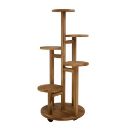 Puinen kukkajalka pyörillä | 6 tasoa, 7 ruukkua