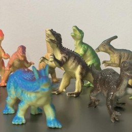 Dinosauruslelu-setti 12 kpl | Värikkäät esihistorialliset hahmot | Keräilysarja