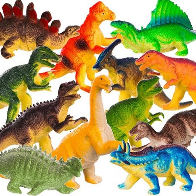 Dinosauruslelu-setti 12 kpl | Värikkäät esihistorialliset hahmot | Keräilysarja