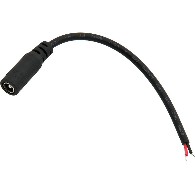 DC-liitinjohto 2.5/5.5mm naaras | LED-nauhalle (15cm)
