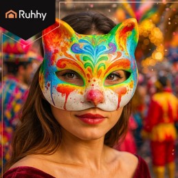 Kissanmaskit askarteluun 10 kpl | DIY-naamiot & kuminauhat