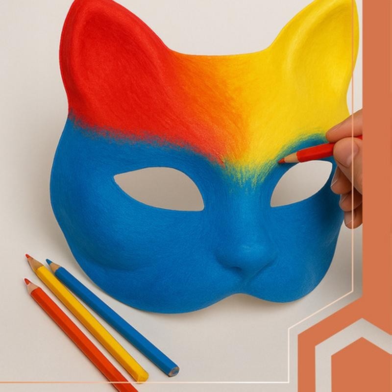 Valkoiset DIY kissanmaskit askarteluun 10 kpl