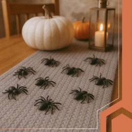 Koristehämähäkit 10 kpl (3x3 cm) | Realistinen Halloween-koriste
