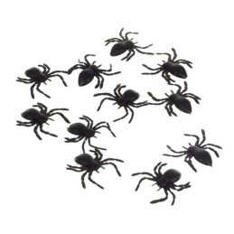 Koristehämähäkit 10 kpl (3x3 cm) | Realistinen Halloween-koriste