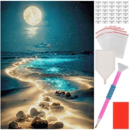 Timanttimaalaussetti 5D Rantamaisema | Luova 30x40 cm mosaiikki