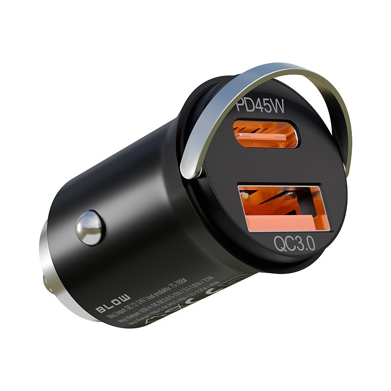 Autolaturi USB-A ja USB-C 45W