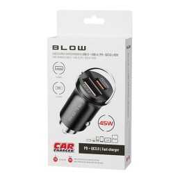 Autolaturi USB-A ja USB-C 45W