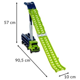 TIR-leikkirekka ja autorata 6 metalliautolla – lasten lelu