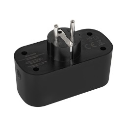 Kaksiosainen WiFi-älypistorasia | Energianmittaus | Tuya & Smart Life | 3600W | Musta