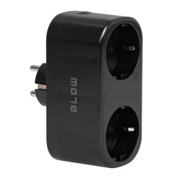 Kaksiosainen WiFi-älypistorasia | Energianmittaus | Tuya & Smart Life | 3600W | Musta