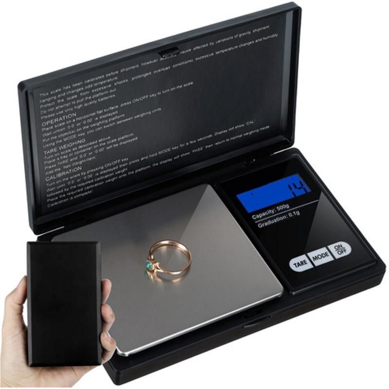 Digitaalinen Tarkkuusvaaka 0,1g–500g | Taskuvaaka LCD