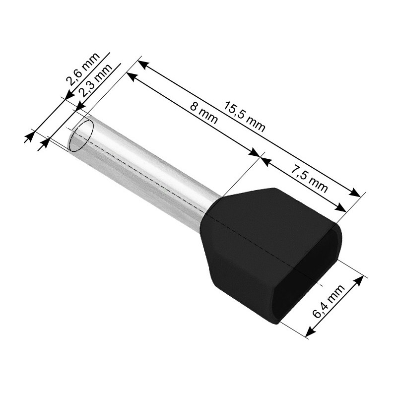 Eristetty holkkiliitin 2x1.5/8, 100 kpl