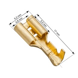 Lattaliitin naaras 4,8mm eristämätön 100 kpl | Messinkinen ja kestävä