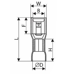 Eristetty lattaliitin 6.6mm punainen | 0.5-1.5 mm² | 100 kpl pakkaus
