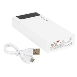 Valkoinen Powerbank 20000 mAh | 22.5W | QC 3.0 & PD | 3 lähtöä