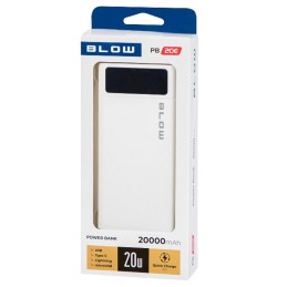 Valkoinen Powerbank 20000 mAh | 22.5W | QC 3.0 & PD | 3 lähtöä