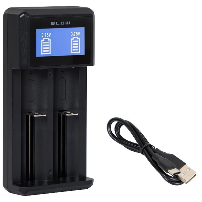 Älykäs akkulaturi BLOW XN-109 | 18650, AA & AAA | USB-C