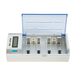 Monitoiminen akkulaturi LCD-näytöllä | AA, AAA, C, D ja 9V akuille