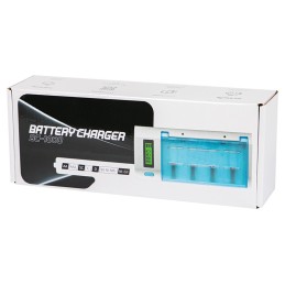 Universaali akkulaturi LCD | AA, AAA, C, D, 9V | Ni-MH & Ni-Cd