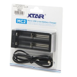 XTAR MC2 Li-ion akkulaturi | 18650, 21700, 26650 | USB-käyttöinen
