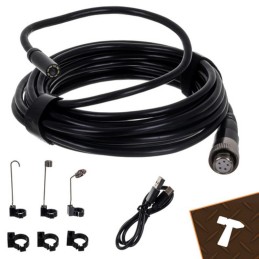 Full HD tarkastuskamera | 5 m jäykkä kaapeli ja 8 LEDiä