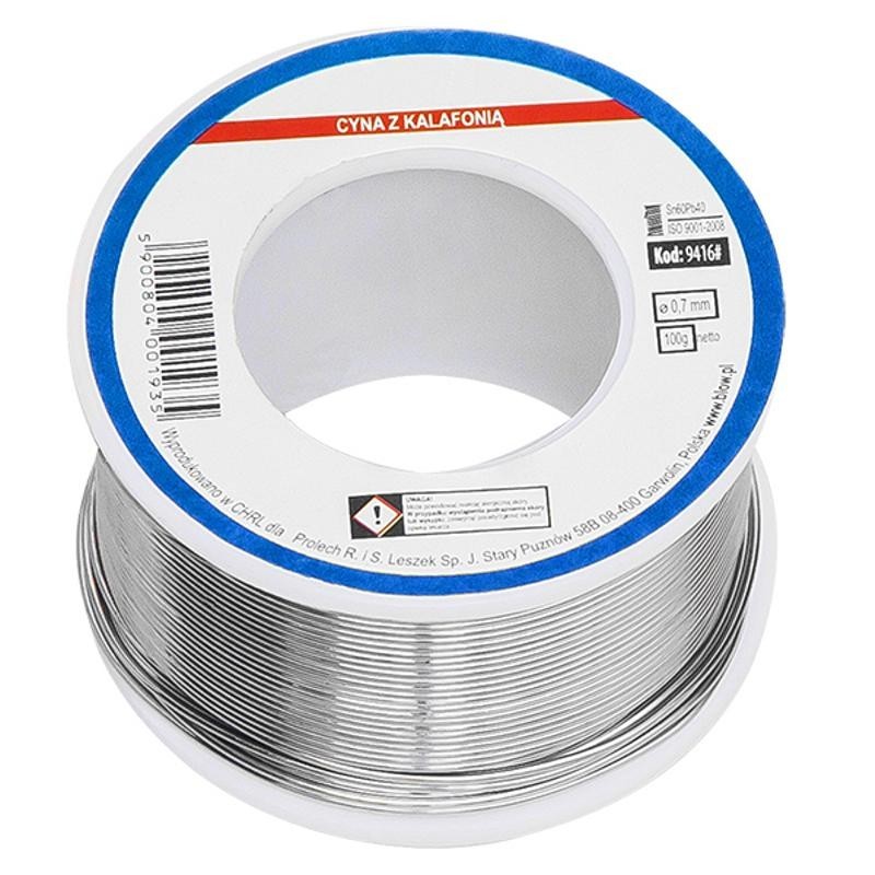 Juotostina 0,7mm 100g | Lyijyllinen Sn60Pb40 | 183–215°C