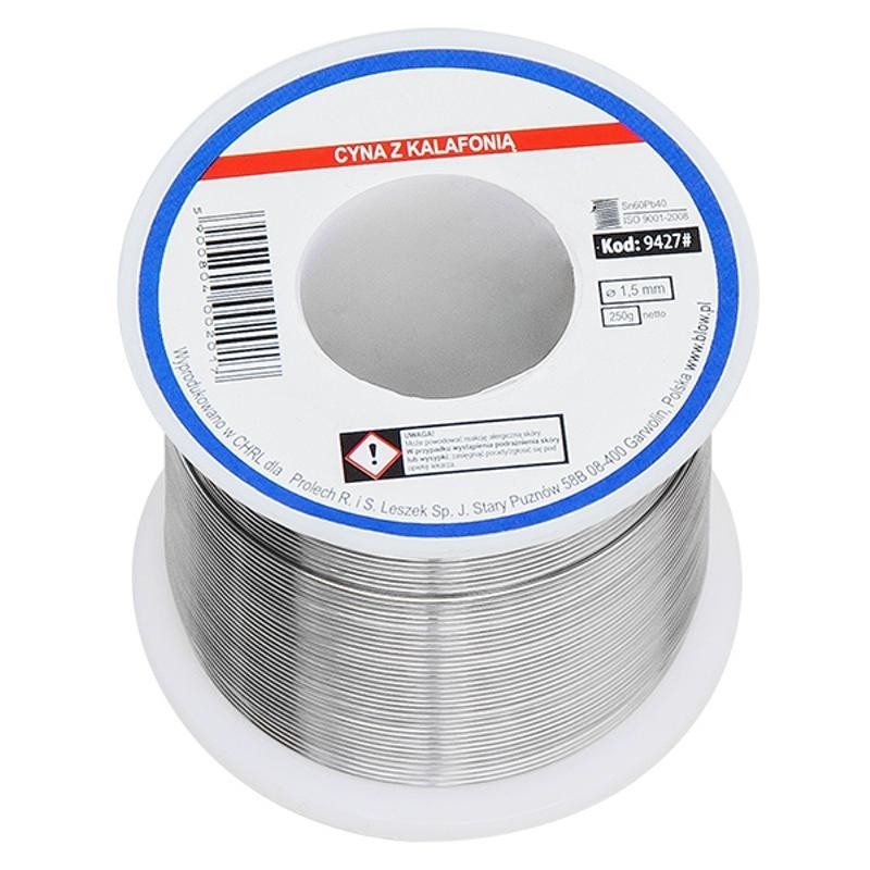 Juotostina Sn60Pb40 1,5mm / 250g | Lyijyllinen juotoslanka