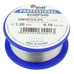 Juotostina CYNEL 1.20mm 100g | S-Sn60Pb40 | Sähköasennustina