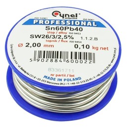 Juotostina CYNEL 2.00mm 100g | S-Sn60Pb40 | Sähköasennustina