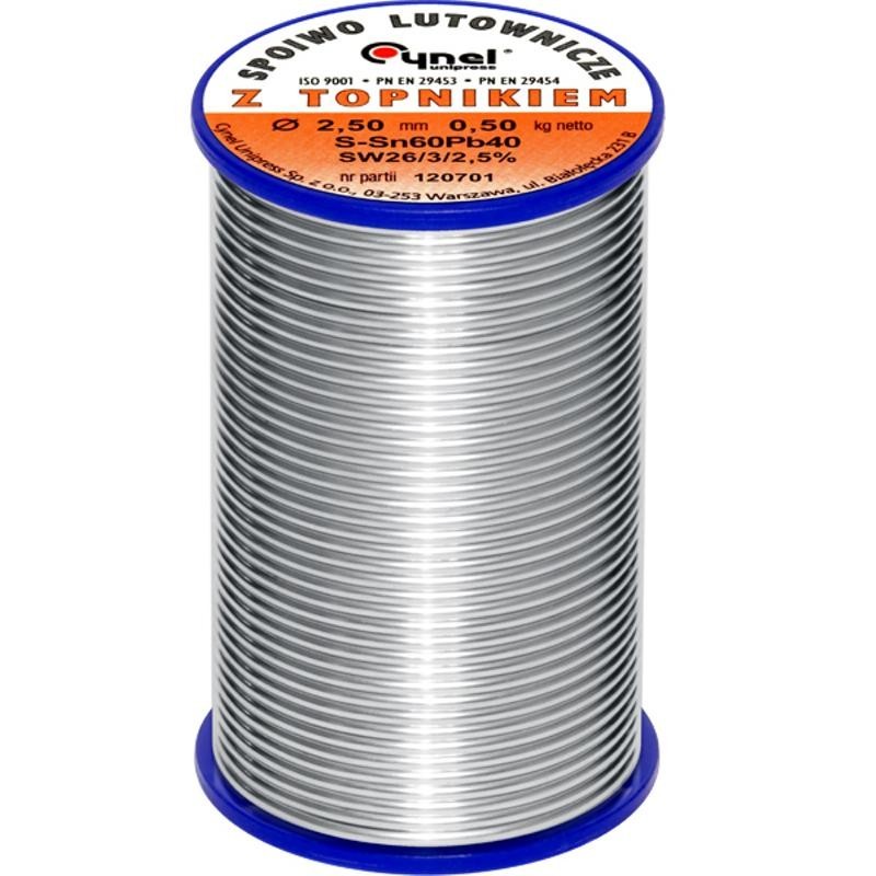Juotostina CYNEL 2,50mm 500g | S-Sn60Pb40 | Elektroniikkatina