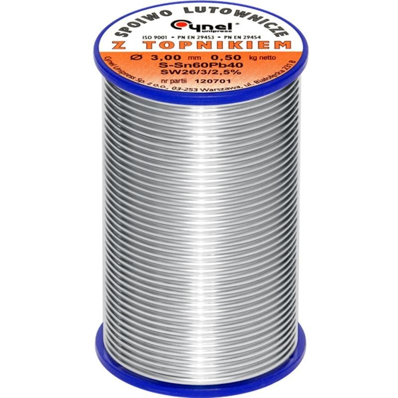 Juotostina CYNEL 3,00mm 500g | S-Sn60Pb40 | Elektroniikkatina