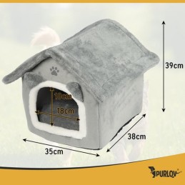 Kissanpesä & Peti 2-in-1 | Pehmeä Harmaa Huopapesä